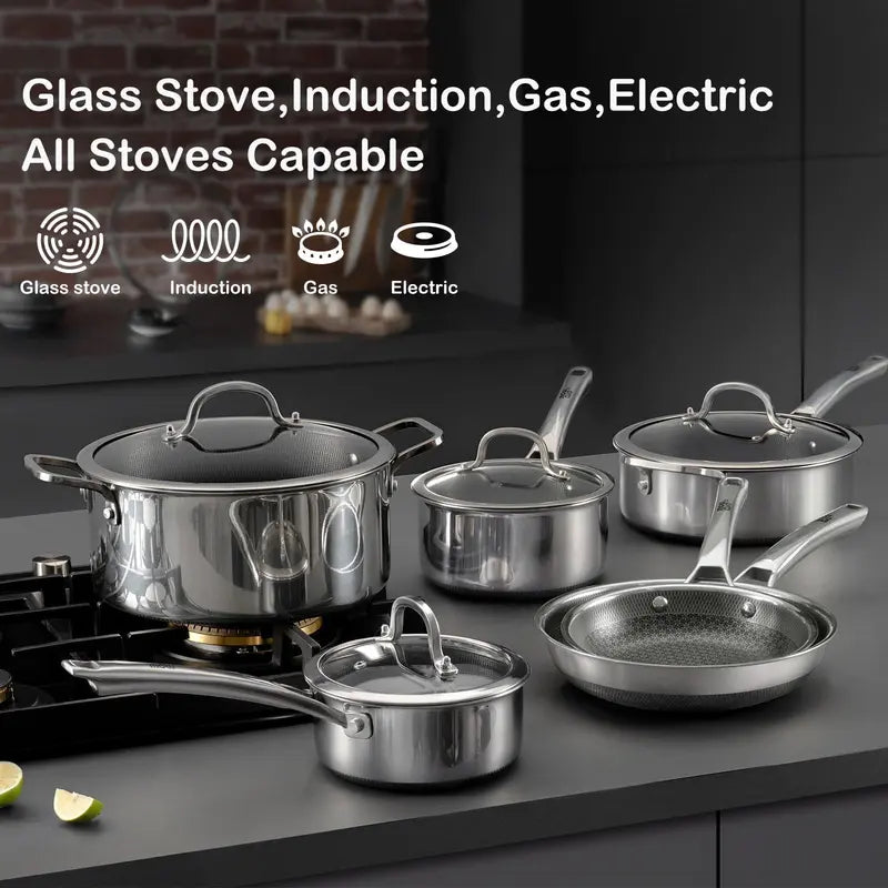 Hybrid Nonstick Stainless Steel Cookware Sets